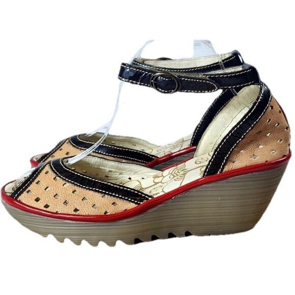 Fly London Womens Size Eu 40 US 9 Wedge Ankle Strap Sandals P500477017 - Picture 2 of 15